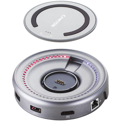 Canyon DS-7 7-in-1 USB-C Hub with Wireless Charger - Space Grey