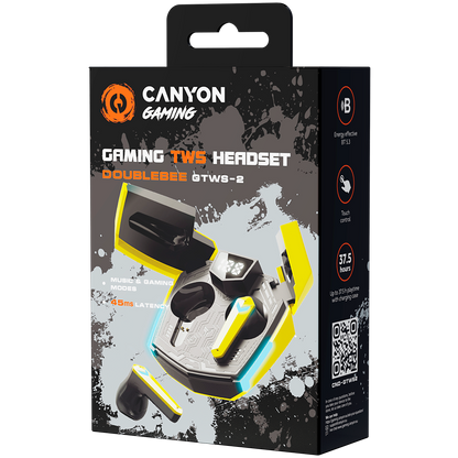 Canyon Doublebee GTWS-2 Gaming True Wireless Earbuds - Yellow