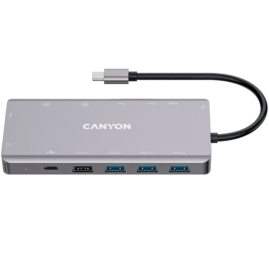 Canyon DS-12 13-in-1 USB-C Hub 4K - Dark Grey