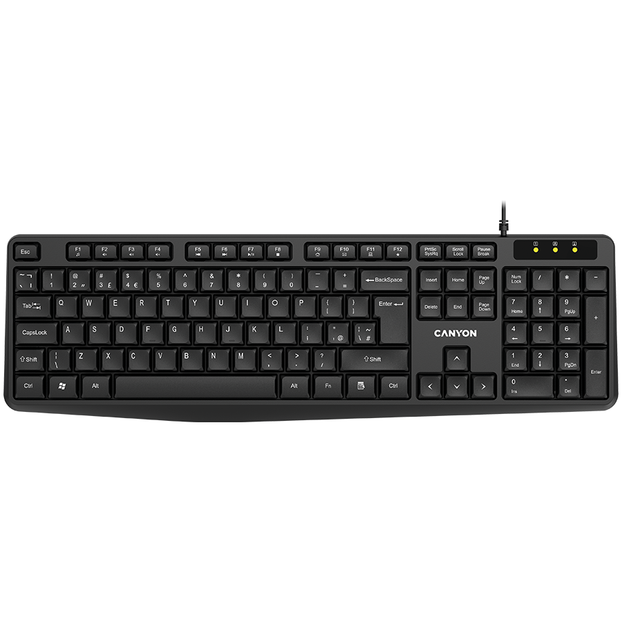 Canyon KB-1 EN Wired Keyboard - Black