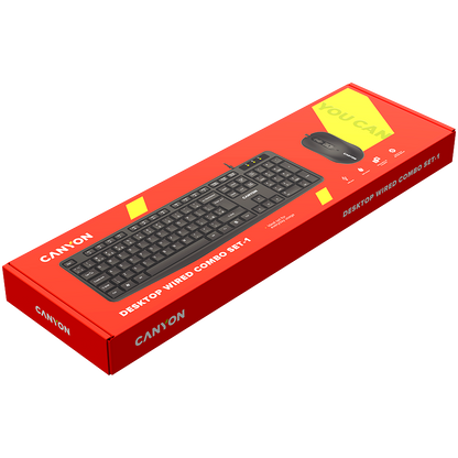 CANYON SET-1 EN Keyboard+Mouse Wired - Black