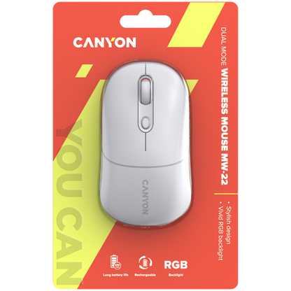 Canyon Dual Mode Wireless Mouse MW-22 - Snow White