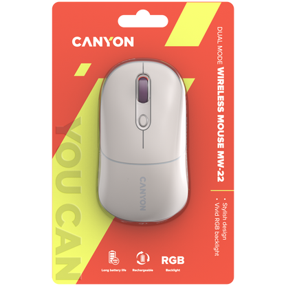 Canyon Dual Mode Wireless Mouse MW-22 - Rice