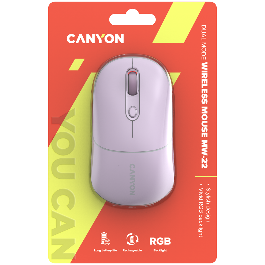 Canyon Dual Mode Wireless Mouse MW-22 - Pearl Rose