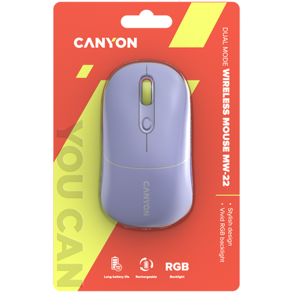 Canyon Dual Mode Wireless Mouse MW-22 - Lavender