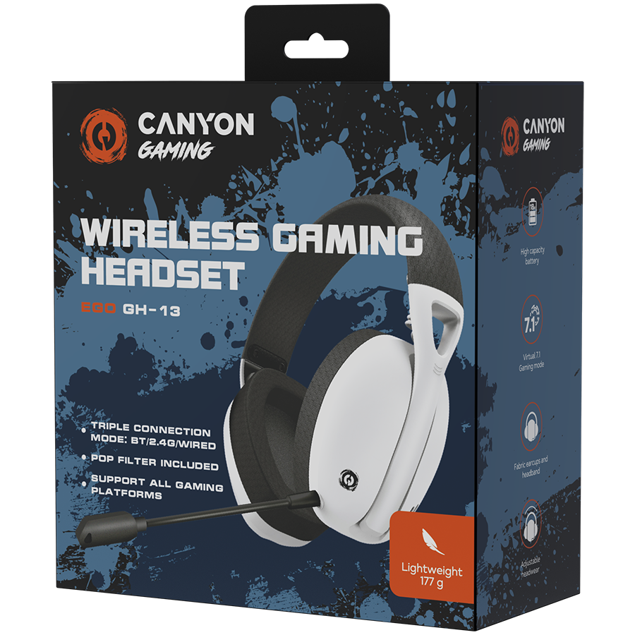 Canyon Wireless Gaming Headset Ego GH-13 - White