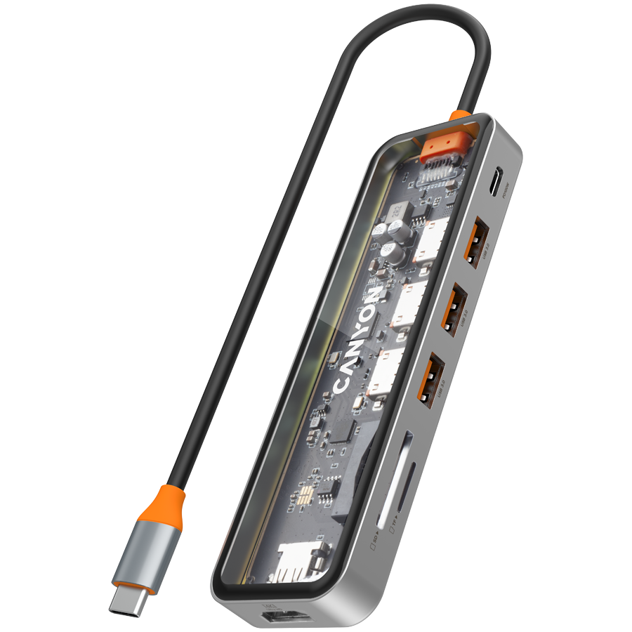 Canyon DS-13 7-in-1 USB-C Hub 4K - Space Grey