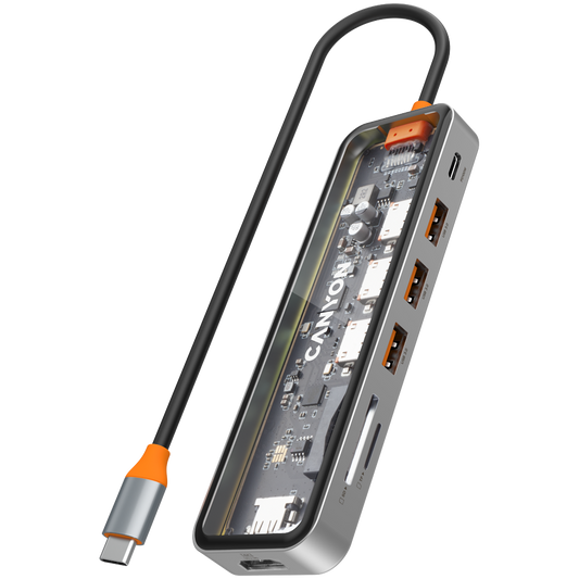 Canyon DS-13 7-in-1 USB-C Hub 4K - Space Grey