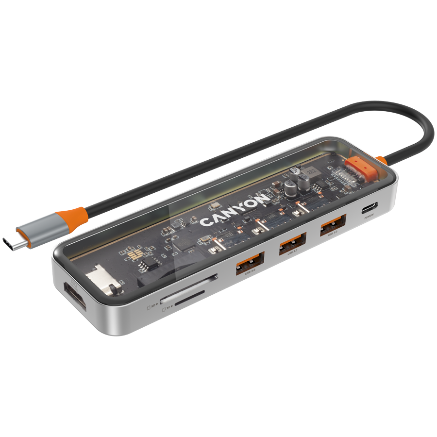 Canyon DS-13 7-in-1 USB-C Hub 4K - Space Grey