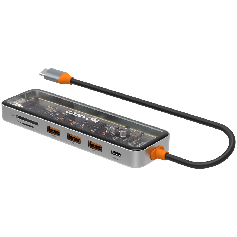Canyon DS-13 7-in-1 USB-C Hub 4K - Space Grey