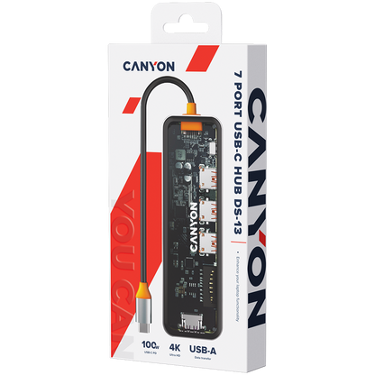 Canyon DS-13 7-in-1 USB-C Hub 4K - Space Grey