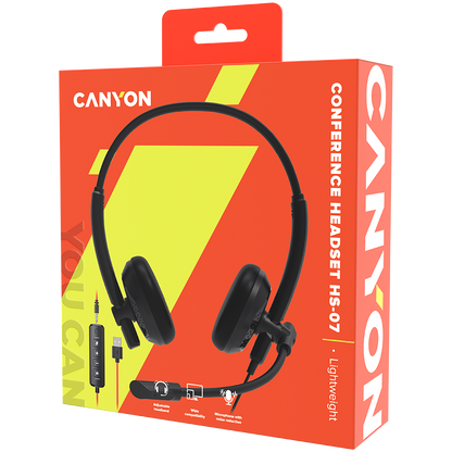 Canyon HS-07 Wired PC Conference Headset - Black