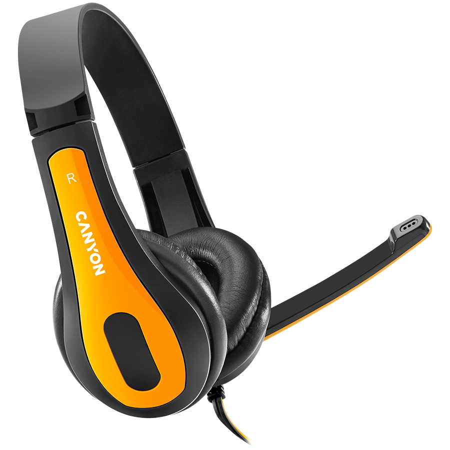 Canyon HSC-1 PC Headset with Microphone - Black/Yellow