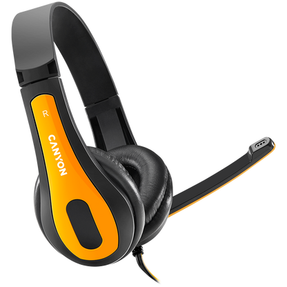 Canyon HSC-1 PC Headset with Microphone - Black/Yellow