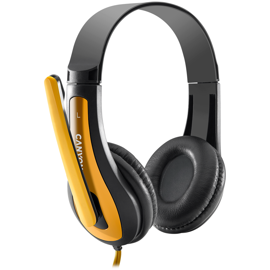 Canyon HSC-1 PC Headset with Microphone - Black/Yellow