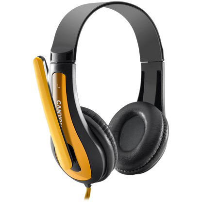 Canyon HSC-1 PC Headset with Microphone - Black/Yellow