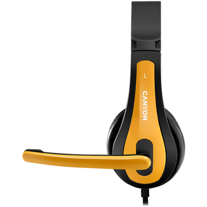 Canyon HSC-1 PC Headset with Microphone - Black/Yellow
