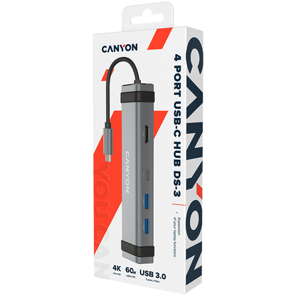 Canyon DS-3 4-in-1 USB-C Hub - Space Grey