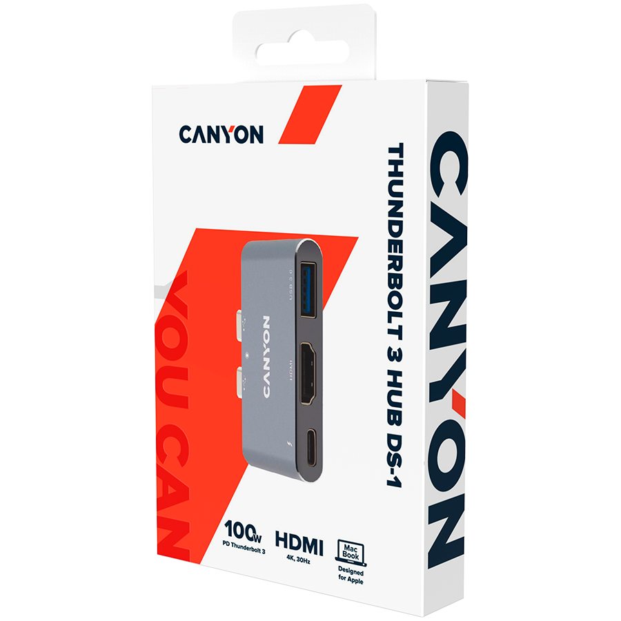 Canyon DS-1 3-in-1 Thunderbolt 3 Hub - Space Grey