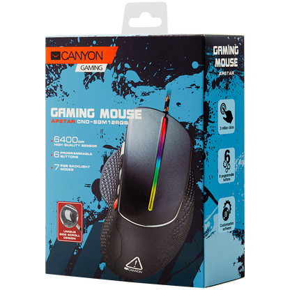 Canyon Apstar Gaming Mouse GM-12 - Dark Grey