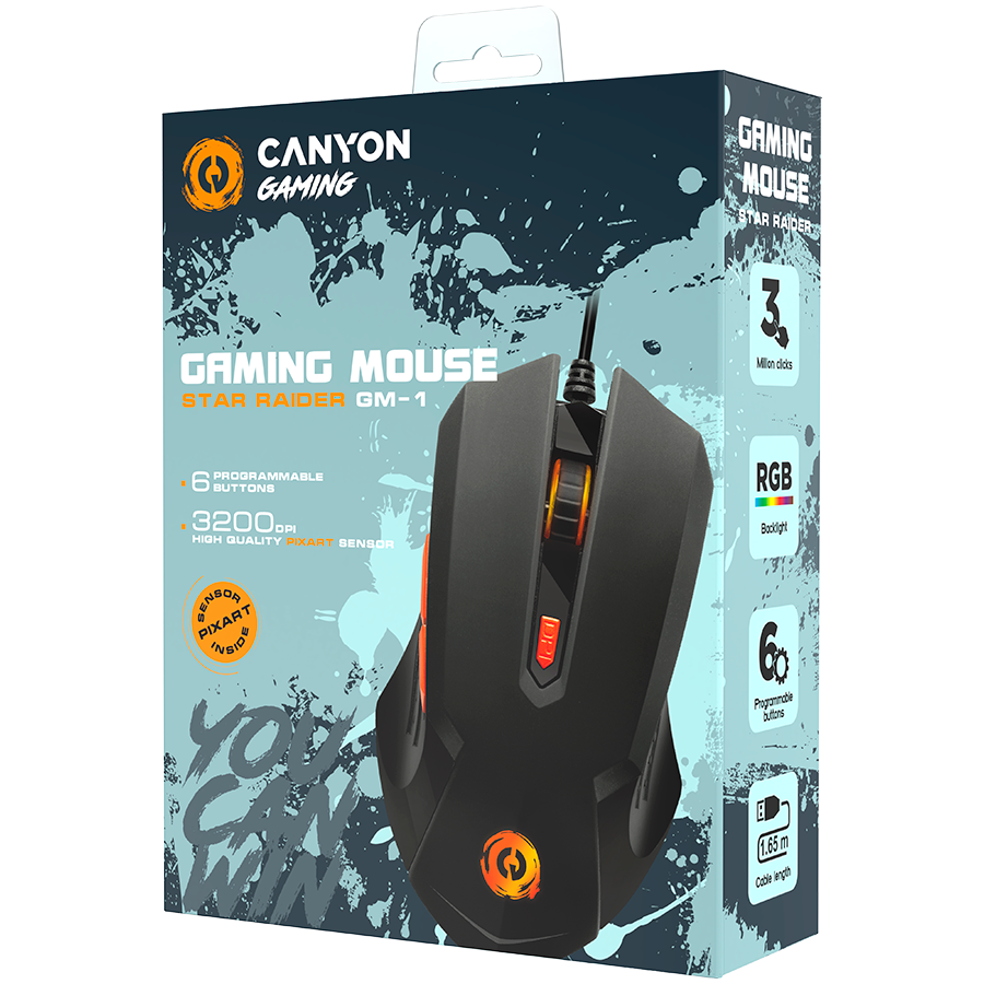 Canyon Star Raider Gaming Mouse - Black