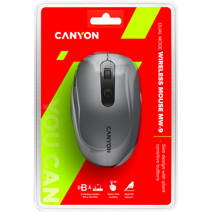 Canyon Dual Mode Wireless Mouse MW-9 - Grey