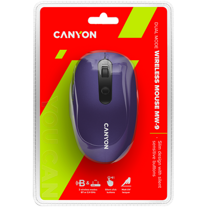 Canyon Dual Mode Wireless Mouse MW-9 - Violet