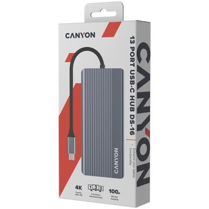 Canyon DS-16 13-in-1 USB-C Hub 4K - Grey