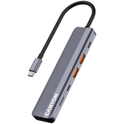 Canyon DS-17 6-in-1 4K USB-C Hub - Grey