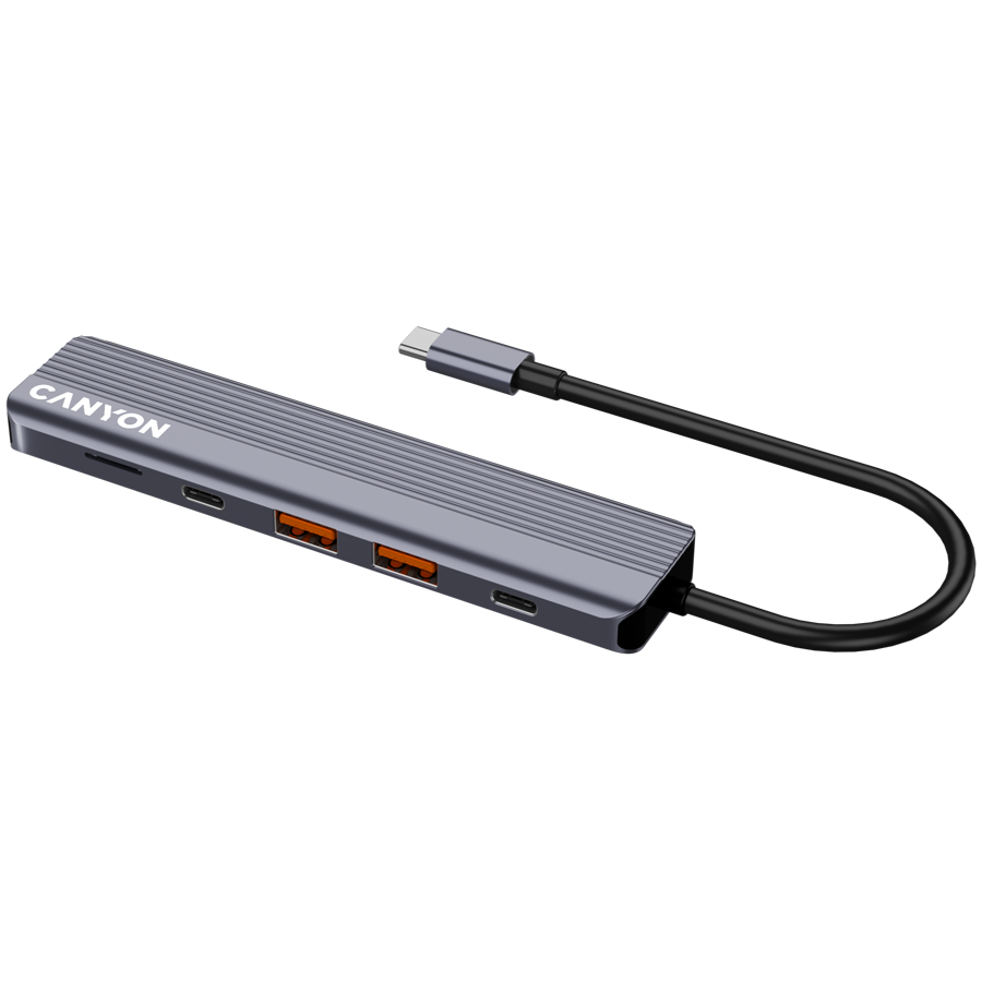 Canyon DS-17 6-in-1 4K USB-C Hub - Grey