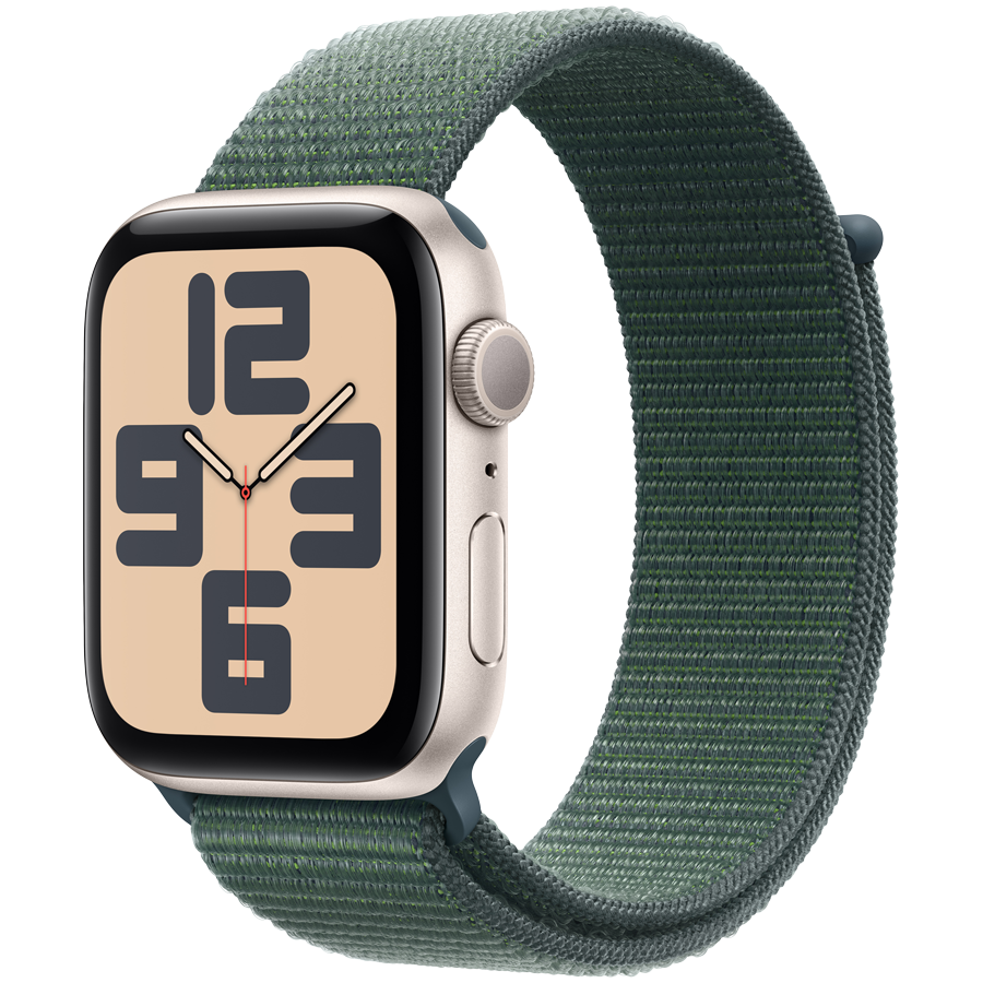Apple Watch SE GPS Gen 2 40mm - Starlight Aluminium with Lake Green Sport Loop