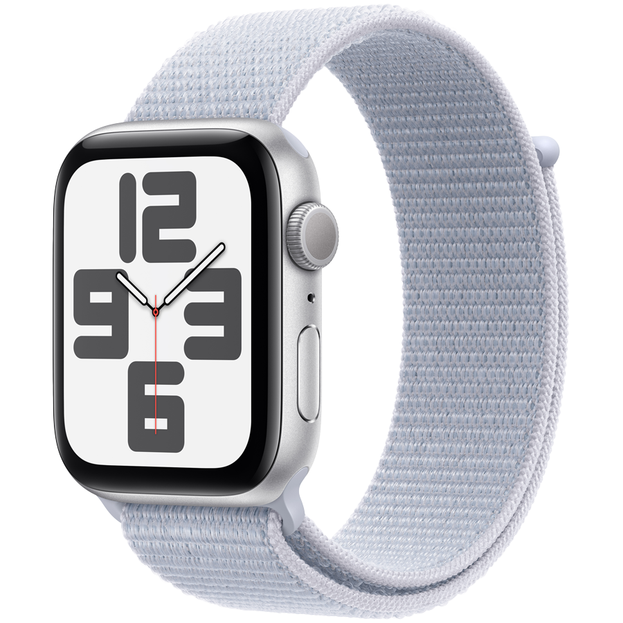 Apple Watch SE GPS Gen 2 44mm - Silver Aluminium with Blue Cloud Sport Loop