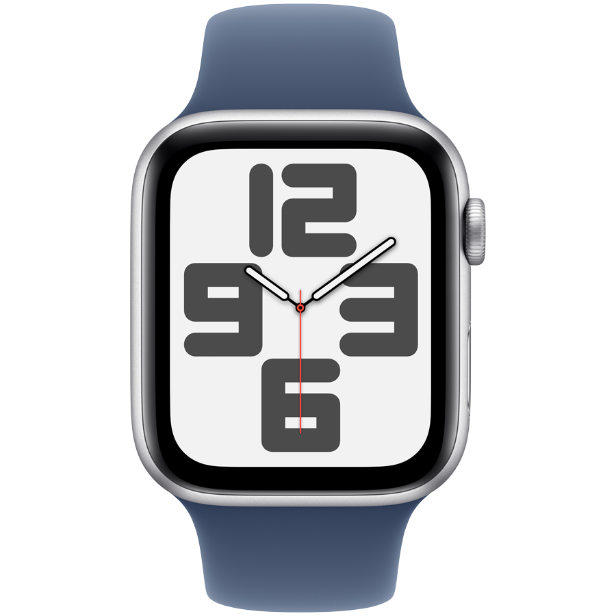 Apple Watch SE GPS + Cellular Gen 2 44mm - Silver Aluminium with Denim Sport Band M/L