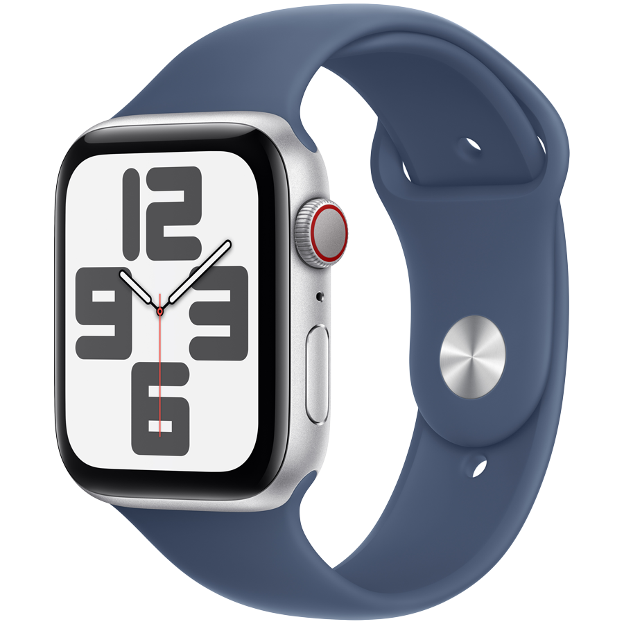 Apple Watch SE GPS + Cellular Gen 2 40mm - Silver Aluminium with Denim Sport Band S/M