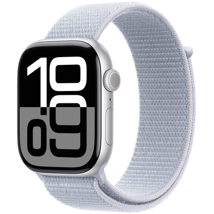 Apple Watch Series 10 GPS 42mm - Silver Aluminium with Blue Cloud Sport Loop