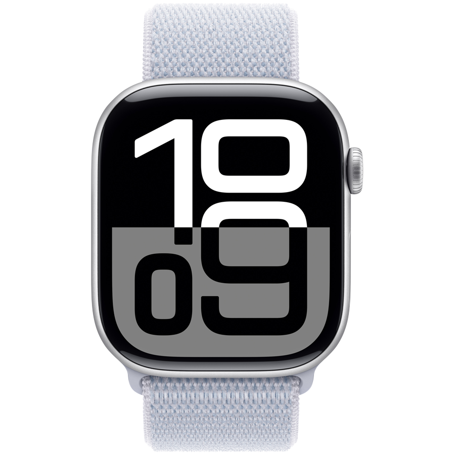 Apple Watch Series 10 GPS 42mm - Silver Aluminium with Blue Cloud Sport Loop