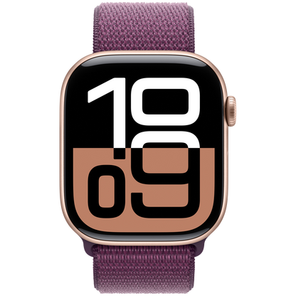 Apple Watch Series 10 GPS 46mm - Rose Gold Aluminium with Plum Sport Loop
