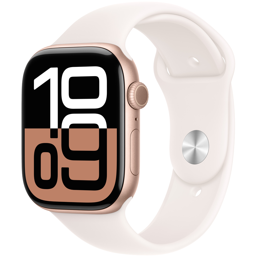 Apple Watch Series 10 GPS 42mm - Rose Gold Aluminium with Light Blush Sport Band M/L