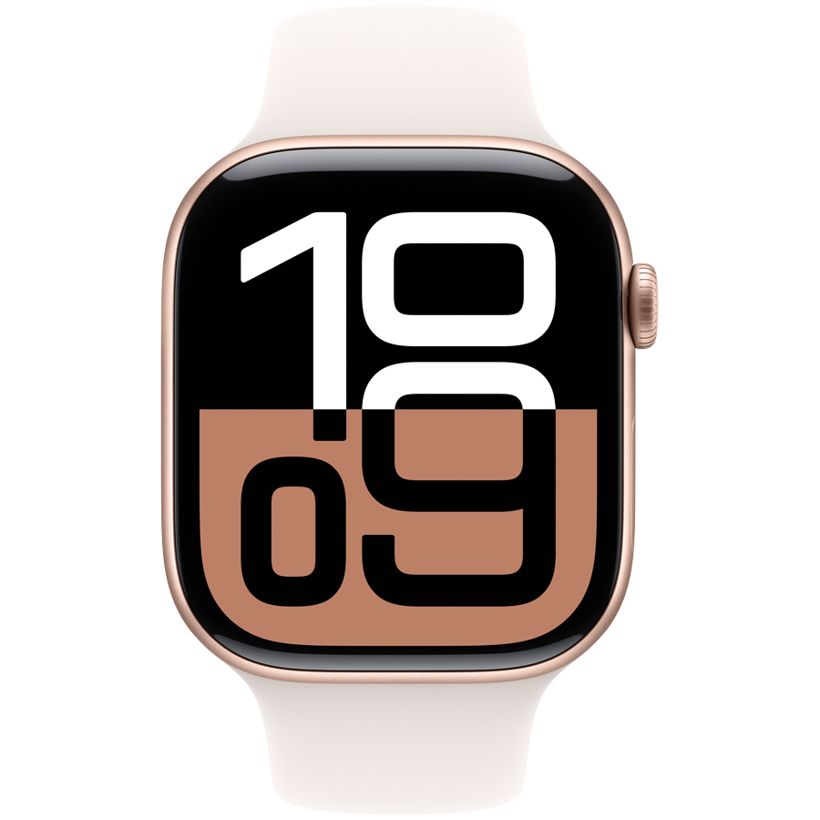 Apple Watch Series 10 GPS 42mm - Rose Gold Aluminium with Light Blush Sport Band S/M