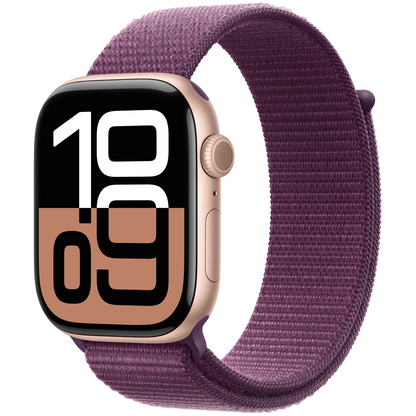 Apple Watch Series 10 GPS 42mm - Rose Gold Aluminium with Plum Sport Loop