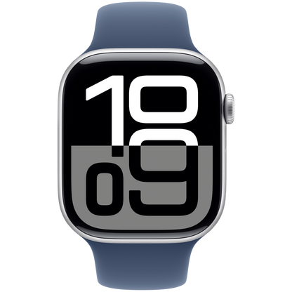 Apple Watch Series 10 GPS 42mm - Silver Aluminium with Denim Sport Band S/M