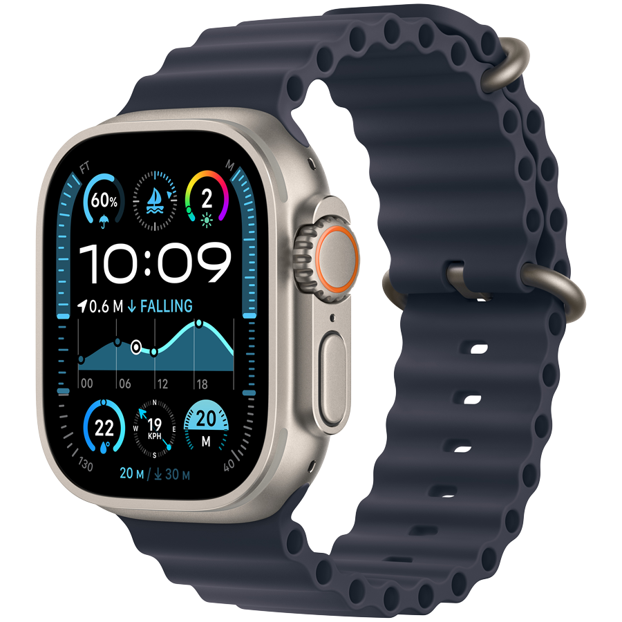 Apple Watch Ultra 2 – 49mm Natural Titanium with Navy Ocean Band
