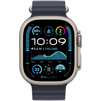 Apple Watch Ultra 2 – 49mm Natural Titanium with Navy Ocean Band