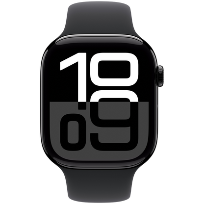 Apple Watch Series 10 GPS + Cellular 42mm - Jet Black Aluminium with Black Sport Band S/M