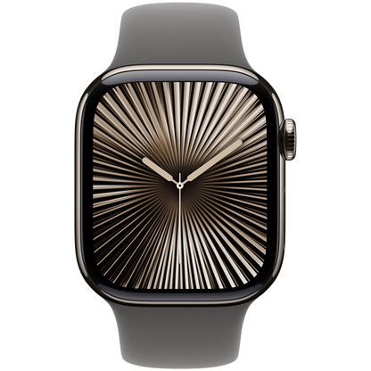Apple Watch Series 10 GPS + Cellular 42mm - Natural Titanium with Stone Grey Sport Band M/L