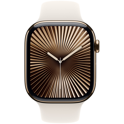 Apple Watch Series 10 GPS + Cellular 42mm - Gold Titanium with Starlight Sport Band M/L
