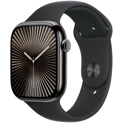 Apple Watch Series 10 GPS + Cellular 46mm - Slate Titanium with Black Sport Band S/M