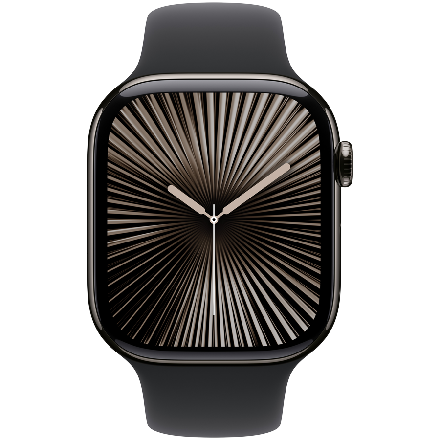 Apple Watch Series 10 GPS + Cellular 46mm - Slate Titanium with Black Sport Band S/M