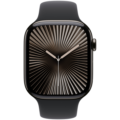 Apple Watch Series 10 GPS + Cellular 46mm - Slate Titanium with Black Sport Band S/M
