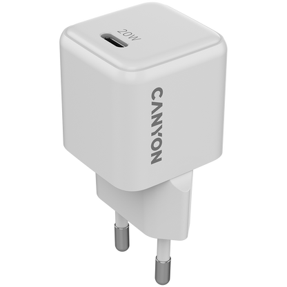 Canyon CU20AC GaN 20W USB-C Charger - White